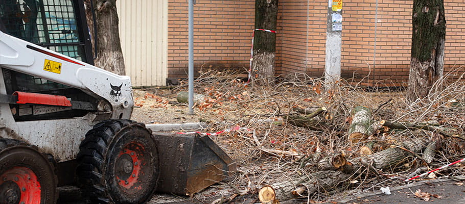 skid loader in home under construction