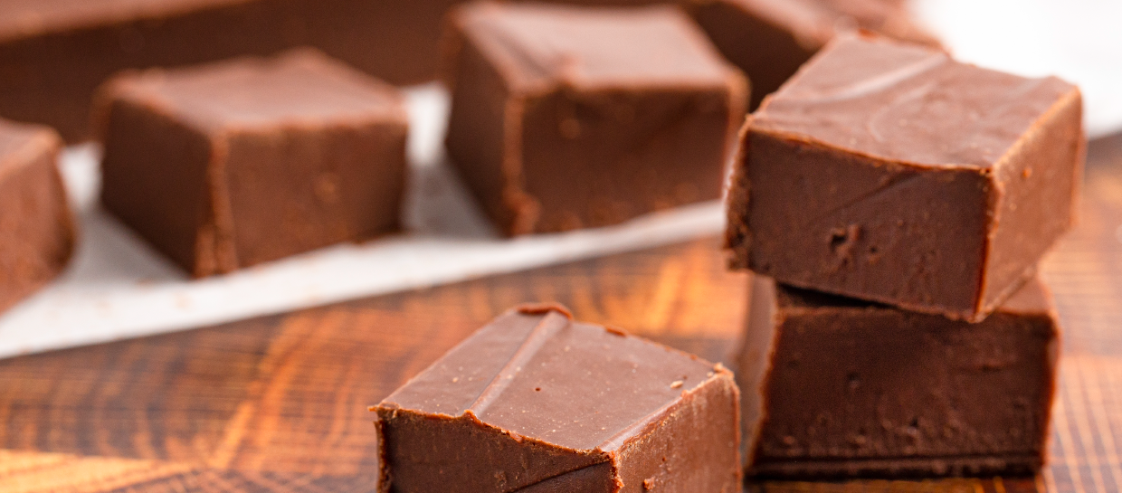 Close up of homemade fudge