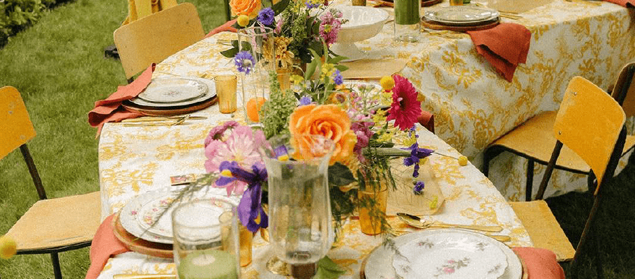 Thrifted wedding table decor