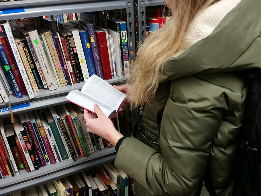 Looking at used books