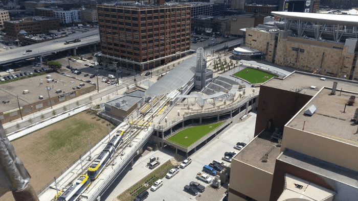 A photo showing an aerial view of the station.